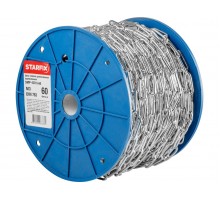 Цепь сварная длиннозвенная, оцинк. М3 DIN 763 (бухта 60 м) STARFIX