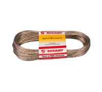 Трос стальной в ПВХ оплетке d=2,5 мм, прозрачный ( моток 20 м)  REXANT