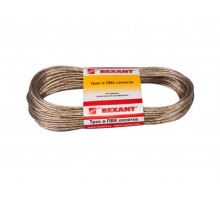 Трос стальной в ПВХ оплетке d=2,5 мм, прозрачный ( моток 20 м)  REXANT