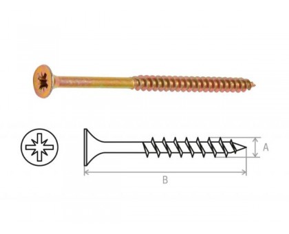 Шуруп универсальный 6.0х100 мм желтый цинк (10 шт в зип-локе) STARFIX