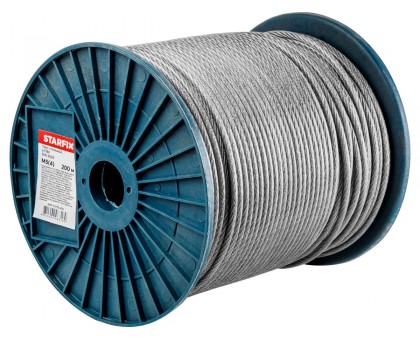 Трос стальной в ПВХ М5(4) DIN 3055 (бухта 200 м) STARFIX