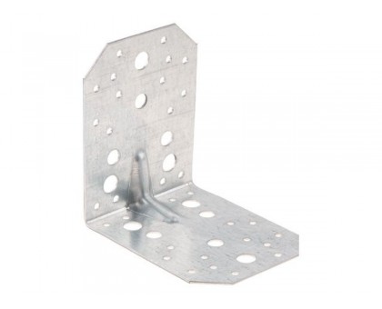 Уголок крепежный усиленный 100х130х130 мм C 2.0 мм белый цинк STARFIX