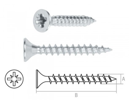 Шуруп универсальный 3.5х50 мм белый цинк (500 шт в карт. уп.) STARFIX