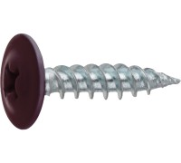 Саморез 4.2х16 мм с прессшайбой, цинк, острый, RAL 3005 (150 шт в пласт. конт.) STARFIX (цвет винно-красный)