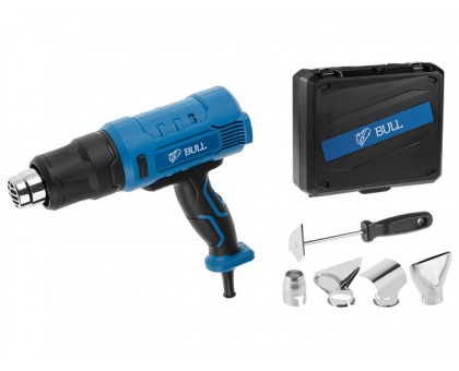 Термовоздуходувка BULL HG 5501 в чем. + набор сопл 1800 Вт