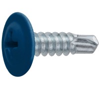 Саморез 4.2х16 мм с прессшайбой, цинк, со сверлом, RAL 5005 (14000 шт в коробе) STARFIX (цвет ультрамариново-синий)