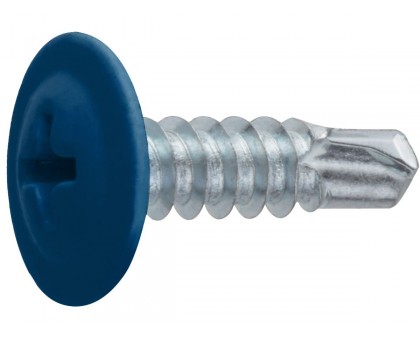 Саморез 4.2х16 мм с прессшайбой, цинк, со сверлом, RAL 5005 (14000 шт в коробе) STARFIX (цвет ультрамариново-синий)