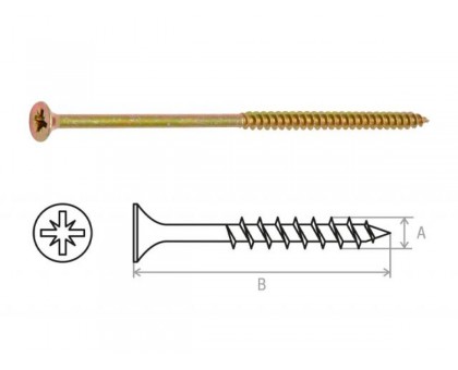 Шуруп универсальный 6.0х140 мм желтый цинк (5 кг) STARFIX