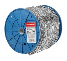Цепь сварная длиннозвенная, оцинк. М4 DIN 763 (бухта 50 м) STARFIX