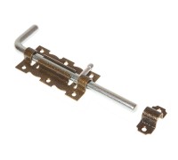 Задвижка дверная 110 мм Г-обр, бронза STARFIX