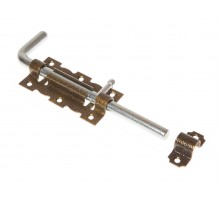 Задвижка дверная 110 мм Г-обр, бронза STARFIX