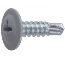 Саморез 4.2х19 мм с прессшайбой, цинк, со сверлом, RAL 7004 (12000 шт в коробе) STARFIX (цвет сигнальный серый)
