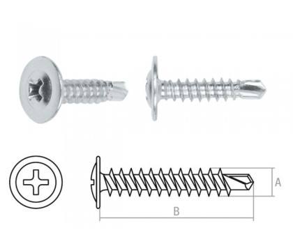 Саморез 4.2х51 мм с прессшайбой, цинк, со сверлом (5500 шт в коробе) STARFIX