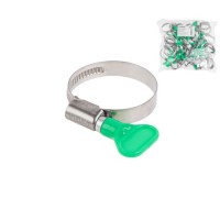 Хомут червячный с ключом "бабочка" 25-40 мм, нерж.сталь W2 (50 шт в пакете) STARFIX