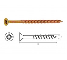 Шуруп универсальный 4.5х80 мм желтый цинк (70 шт в пласт. конт.) STARFIX