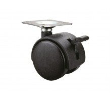 Опора колёсная d-50мм на площадке с фиксатором, пластмасса STARFIX