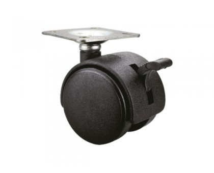 Опора колёсная d-50мм на площадке с фиксатором, пластмасса STARFIX