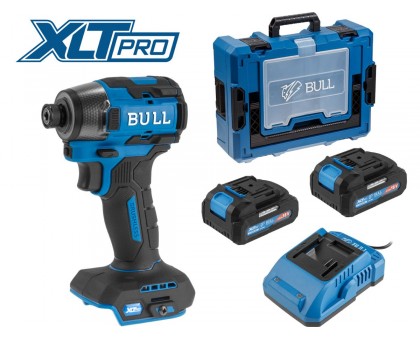 Аккум. ударный гайковерт/винтоверт BULL CID 2218 Xcase, XLTpro, SET, БЕСЩЕТ., 18 В, 220 Н*м, 2х4 А*ч