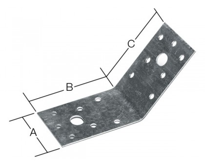 Уголок крепежный под 135 градусов 40х90х90 мм KUS белый цинк STARFIX