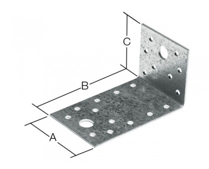 Уголок крепежный асимметричный 65х130х50 мм KUAS белый цинк STARFIX