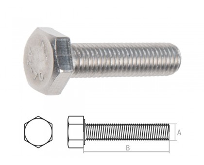 Болт М8х40 шестигр., нерж.сталь (А2), DIN 933 (5 шт в зип-локе) STARFIX