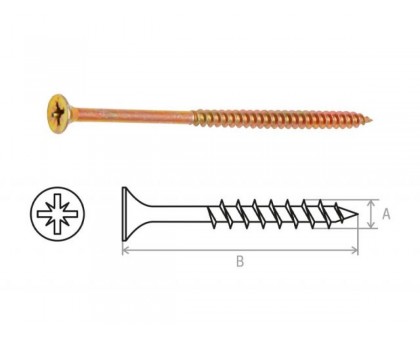 Шуруп универсальный 5.0х100 мм желтый цинк (10 шт в зип-локе) STARFIX