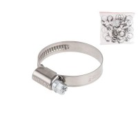 Хомут червячный 40-60 мм, нерж.сталь (W2) (25 шт в пакете) STARFIX