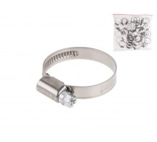 Хомут червячный 40-60 мм, нерж.сталь (W2) (25 шт в пакете) STARFIX