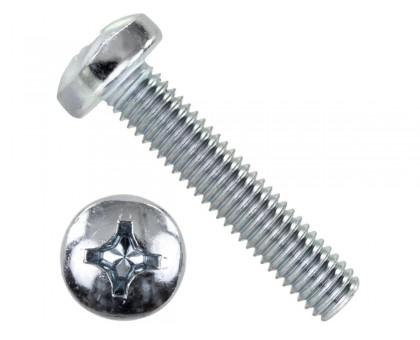 Винт М8х25 мм полусф. головка, цинк, DIN 7985 (1000 шт в коробе) STARFIX