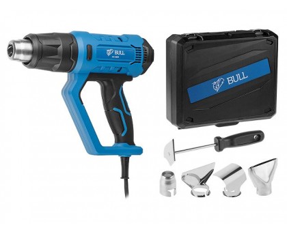 Термовоздуходувка BULL HG 6501 в чем. + набор сопл 2000 Вт