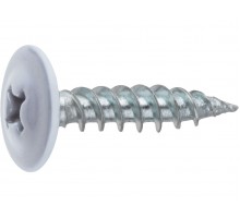 Саморез 4.2х19 мм с прессшайбой, цинк, острый, RAL 9003 (150 шт в пласт. конт.) STARFIX (цвет сигнальный белый)