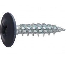 Саморез 4.2х19 мм с прессшайбой, цинк, острый, RAL 7024 (150 шт в пласт. конт.) STARFIX (цвет графитово-серый)