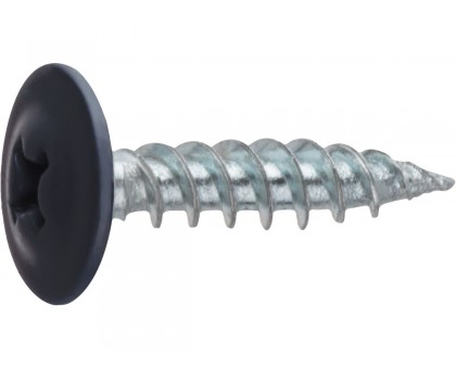 Саморез 4.2х19 мм с прессшайбой, цинк, острый, RAL 7024 (150 шт в пласт. конт.) STARFIX (цвет графитово-серый)
