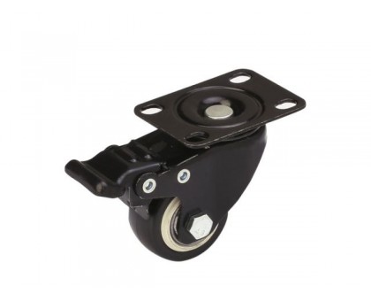 Опора колёсная усиленная d-40мм поворотная площадка с фиксатором STARFIX