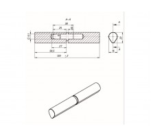 Петля гаражная каплевидная 16х120 б/п STARFIX