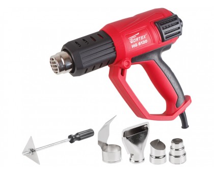 Термовоздуходувка WORTEX HG 6120 в кор. + набор сопл 2000 Вт