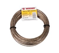 Трос стальной в ПВХ оплетке d=3,0 мм, прозрачный ( моток 20 м)  REXANT