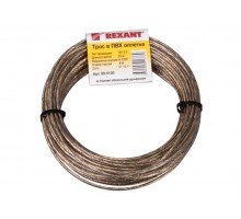 Трос стальной в ПВХ оплетке d=3,0 мм, прозрачный ( моток 20 м)  REXANT