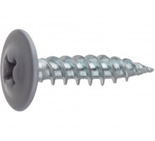Саморез 4.2х19 мм с прессшайбой, цинк, острый, RAL 7004 (150 шт в пласт. конт.) STARFIX (цвет сигнальный серый)