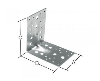 Уголок крепежный усиленный 90х100х100 мм KUU 2.5 мм белый цинк STARFIX