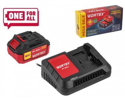 Набор аккумулятор 4 А*ч и зарядное устройство 1х2 А WORTEX ALL1 в кор.
