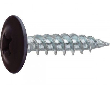 Саморез 4.2х16 мм с прессшайбой, цинк, острый, RAL 8017 (500 шт в карт. уп.) STARFIX (цвет шоколадно-коричневый)