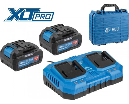 Набор аккумулятор 2х4 А*ч и зарядное устройство 2х4 А BULL XLTpro в чем. SET