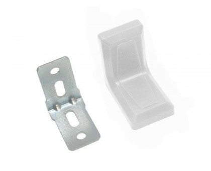 Уголок мебельный 26х26 цинк с декор накладкой белый (4 шт в зип-локе) STARFIX