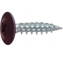 Саморез 4.2х16 мм с прессшайбой, цинк, острый, RAL 3005 (14000 шт в коробе) STARFIX (цвет винно-красный)