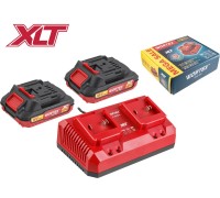 Набор аккумулятор 2х2 А*ч и зарядное устройство 2х2 А WORTEX ALL1 XLT в кор. SET