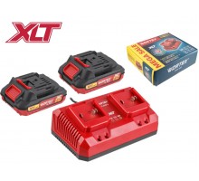 Набор аккумулятор 2х2 А*ч и зарядное устройство 2х2 А WORTEX ALL1 XLT в кор. SET