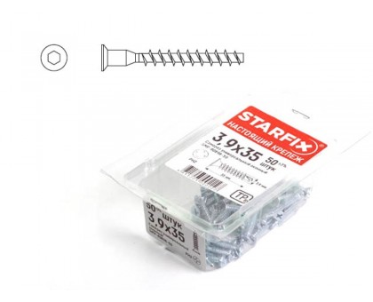 Конфирмат 7.0х50 мм с внутр. шестигр. (30 шт в пласт. конт.) STARFIX