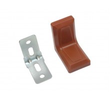 Уголок мебельный 26х26 цинк с декор накладкой коричневый (4 шт в зип-локе)  STARFIX