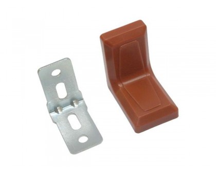 Уголок мебельный 26х26 цинк с декор накладкой коричневый (4 шт в зип-локе)  STARFIX